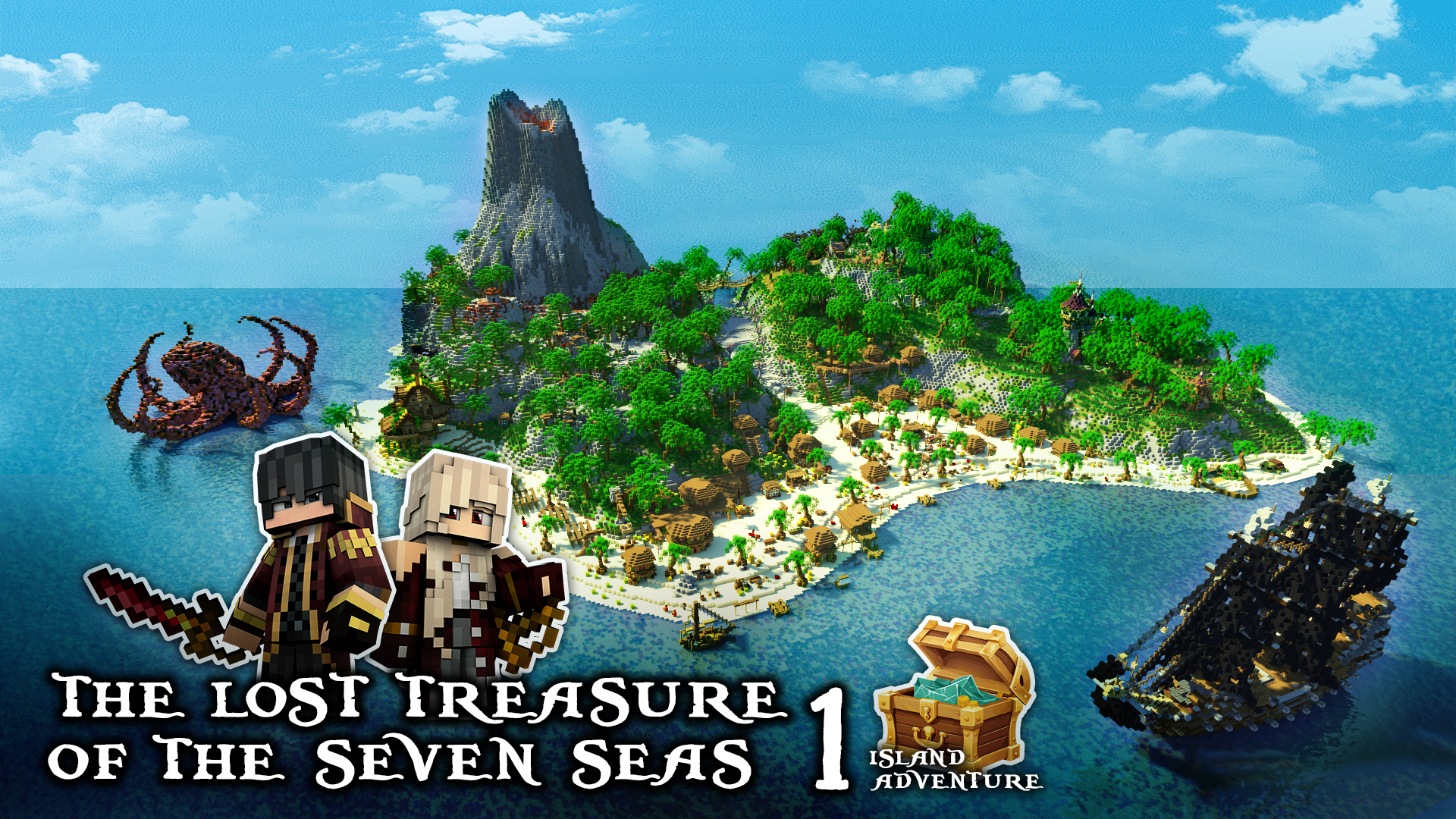 Télécharger The Lost Treasure of the Seven Seas 1.0 pour Minecraft 1.19.1